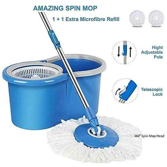 Easy Spin Mop with Plastic Strainer – Convenient Floor Cleaning Mop for Home in Pakistan