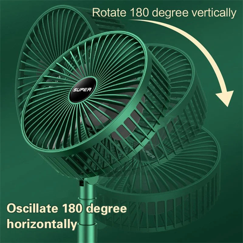 Telescopic Folding Fan – Portable USB Rechargeable Folding Table Fan | Adjustable Height Mini Cooling Fan | Stylo Choice