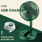 Telescopic Folding Fan – Portable USB Rechargeable Folding Table Fan | Adjustable Height Mini Cooling Fan | Stylo Choice