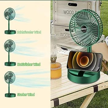 Telescopic Folding Fan – Portable USB Rechargeable Folding Table Fan | Adjustable Height Mini Cooling Fan | Stylo Choice