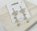 Elegant Pearl & Flower Drop Earrings for Women & Girls | Luxury Floral Dangle Earrings | Stylo Choice
