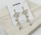 Elegant Pearl & Flower Drop Earrings for Women & Girls | Luxury Floral Dangle Earrings | Stylo Choice