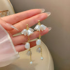 Elegant Pearl & Flower Drop Earrings for Women & Girls | Luxury Floral Dangle Earrings | Stylo Choice