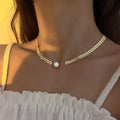 Pearl & Leaf Korean Beautiful Pendant Necklace – Elegant Gold-Tone Necklace for Women | Stylo Choice