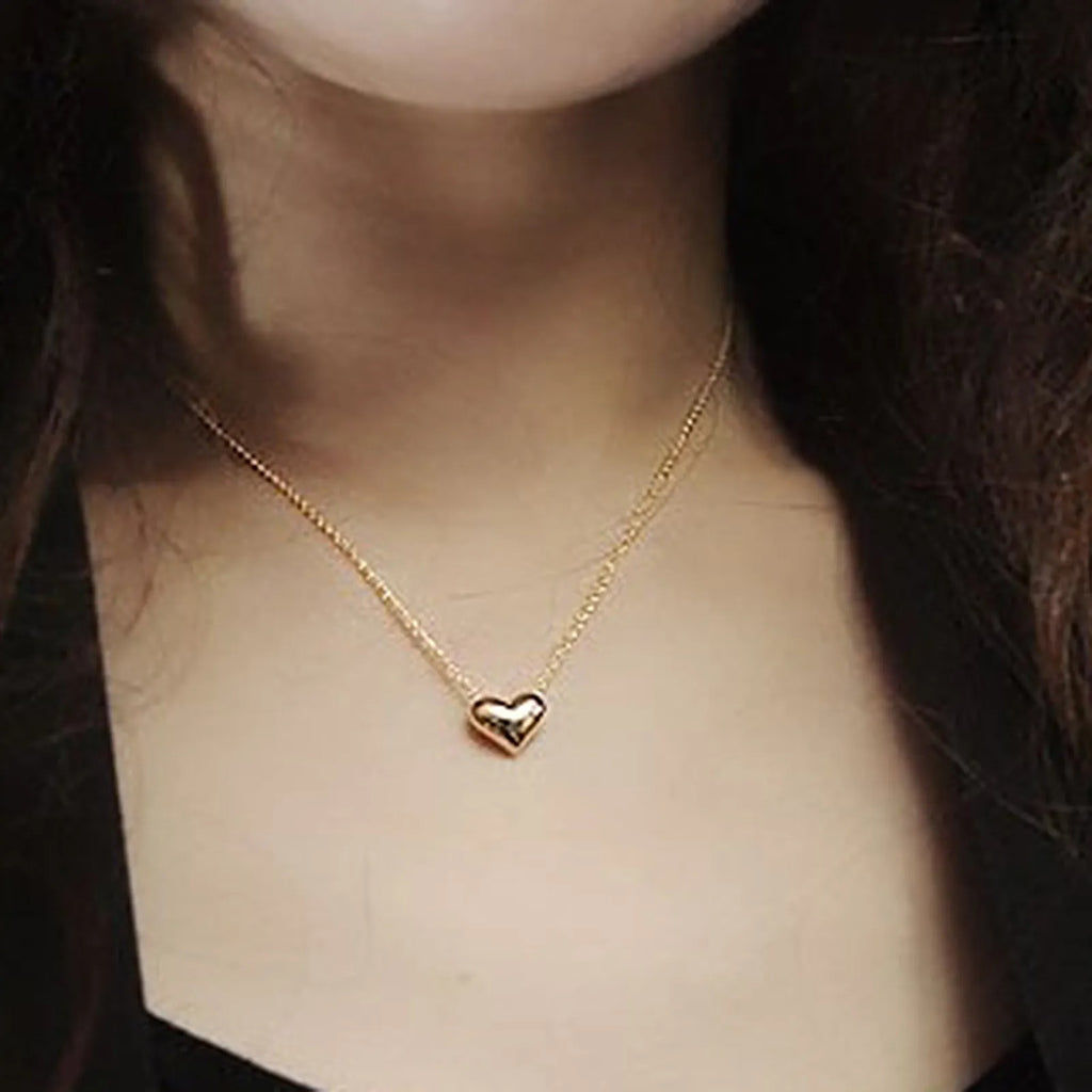 Heart Shape Necklace for Women – Golden Love Heart Pendant Necklace | Korean Fashion Jewelry | Stylo Choice