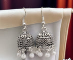 Silver Kashmiri Jhumki Earrings – Traditional Ethnic Earrings for Women | Stylo Choice