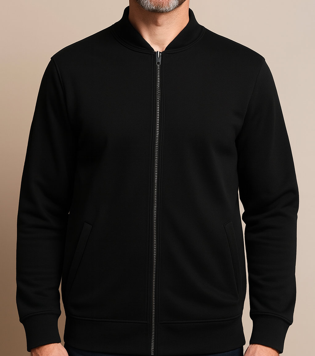 Premium Zipper Jacket for Men – French Fleece Winter Jacket with Full Zip Closure | Stylish Casual Wear | Stylo Choice