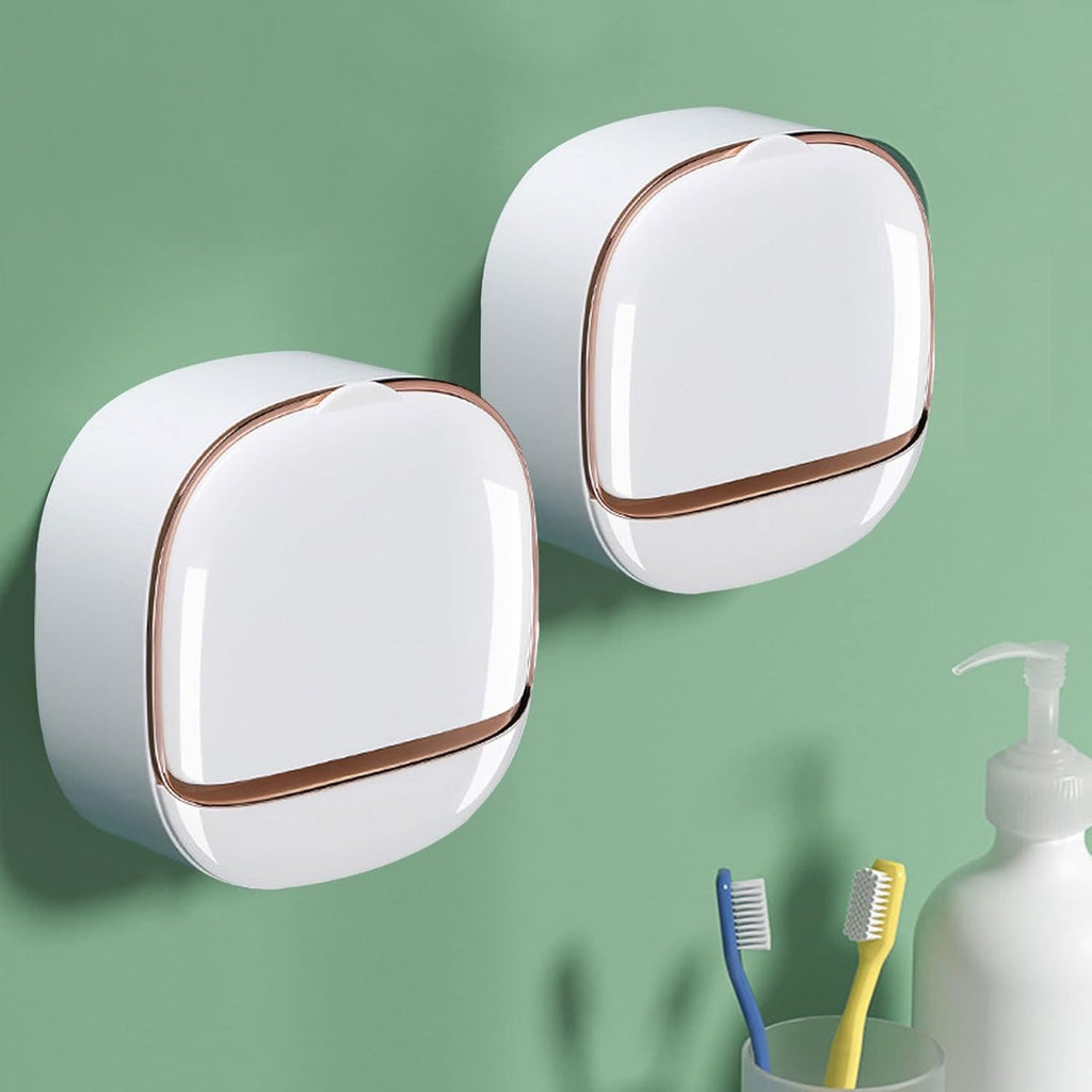 Luxury Wall-Mounted Soap Holder with Drain Tray – Stylish Bathroom Soap Box