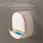 Luxury Wall-Mounted Soap Holder with Drain Tray – Stylish Bathroom Soap Box