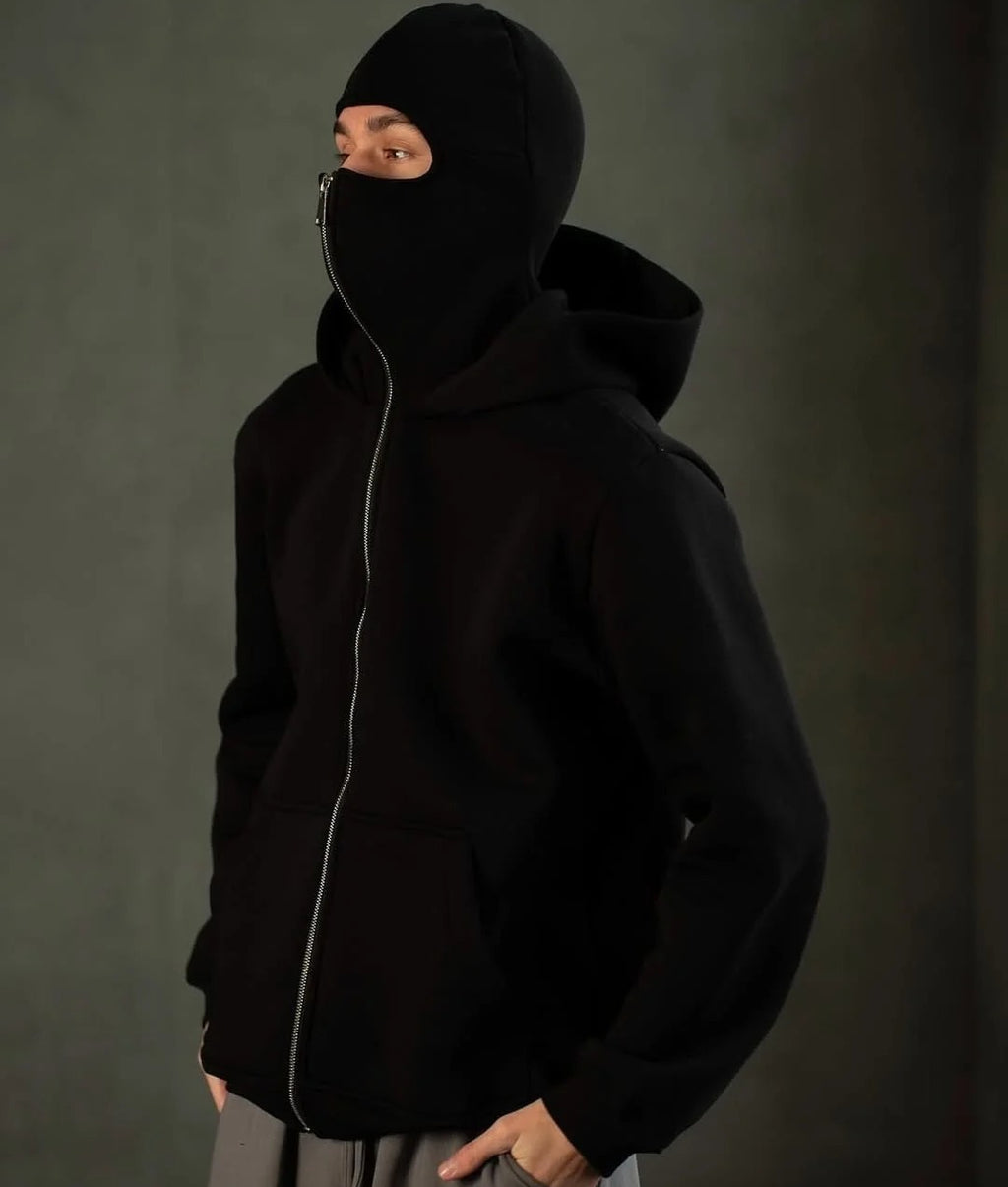 Balaclava Hoodie for Men in Pakistan – Premium Full Face Mask Winter Hoodie | Ninja Style Streetwear | Stylo Choice