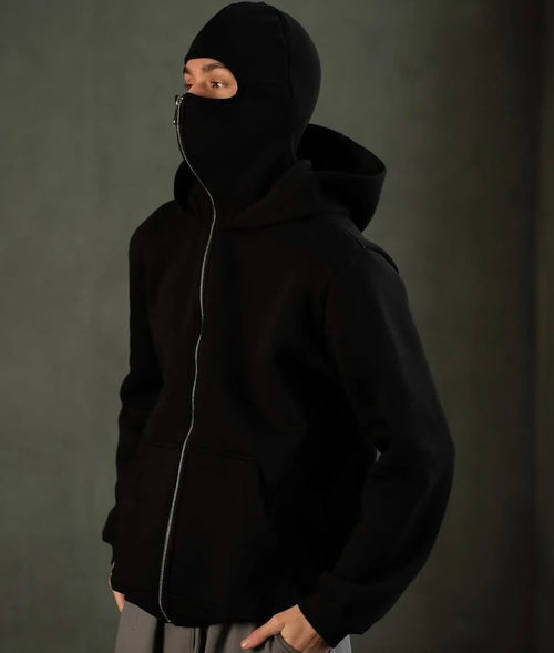 Balaclava Hoodie for Men in Pakistan – Premium Full Face Mask Winter Hoodie | Ninja Style Streetwear | Stylo Choice