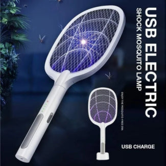 Rechargeable Mosquito Racket With Charging Stand – Electric Mosquito Killer Bat | USB Rechargeable Insect Zapper | Stylo Choice