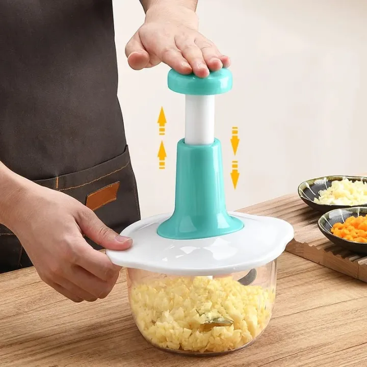 Hand Press Manual Chopper – Portable Vegetable & Food Chopper | Quick Pull String Kitchen Cutter | Stylo Choice
