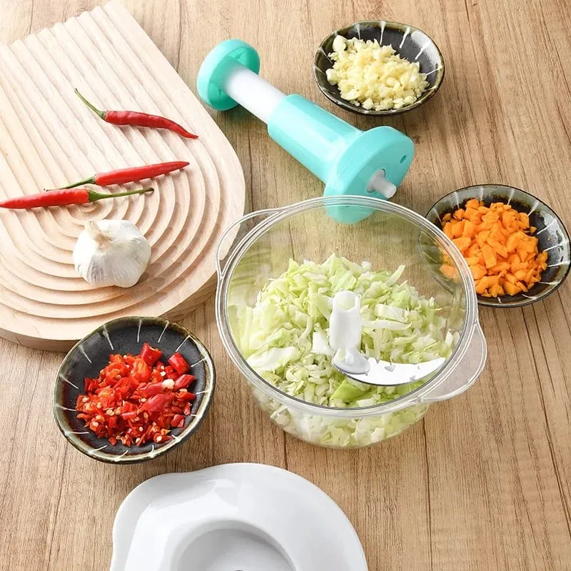 Hand Press Manual Chopper – Portable Vegetable & Food Chopper | Quick Pull String Kitchen Cutter | Stylo Choice