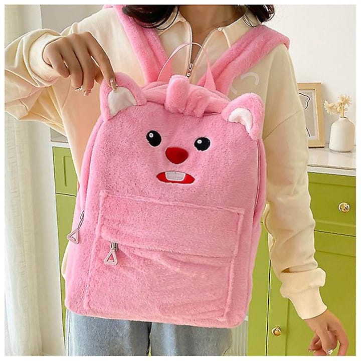 Cute Fluffy Backpack in Pakistan – Soft Plush Cartoon School & Travel Bag for Girls | Stylo Choice