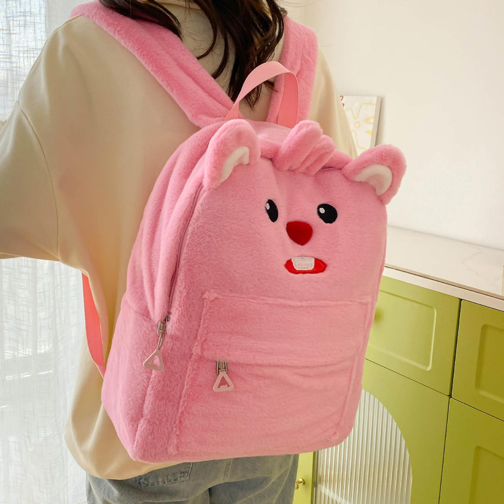 Cute Fluffy Backpack in Pakistan – Soft Plush Cartoon School & Travel Bag for Girls | Stylo Choice