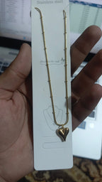 Korean Heart Golden Pendant Necklace for Women | Elegant Love Heart Chain Necklace | Stylish Fashion Jewelry | Stylo Choice