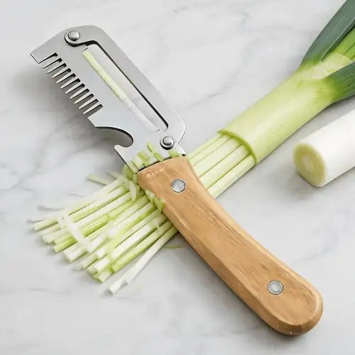 3 in 1 Peeler Knife with Wooden-Style Handle – Multifunctional Stainless Steel Fruit & Vegetable Peeler