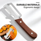 3 in 1 Peeler Knife with Wooden-Style Handle – Multifunctional Stainless Steel Fruit & Vegetable Peeler