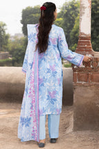 Saya Lavender Sky 3-Piece Printed Lawn Suit – Unstitched Summer Collection for Women | Stylo Choice