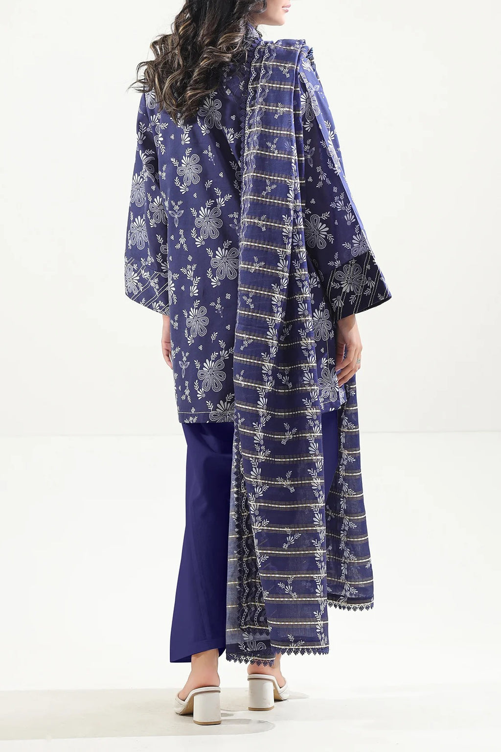 Saya Midnight Flora 3-Piece Printed Lawn Suit – Unstitched Summer Collection for Women | Stylo Choice