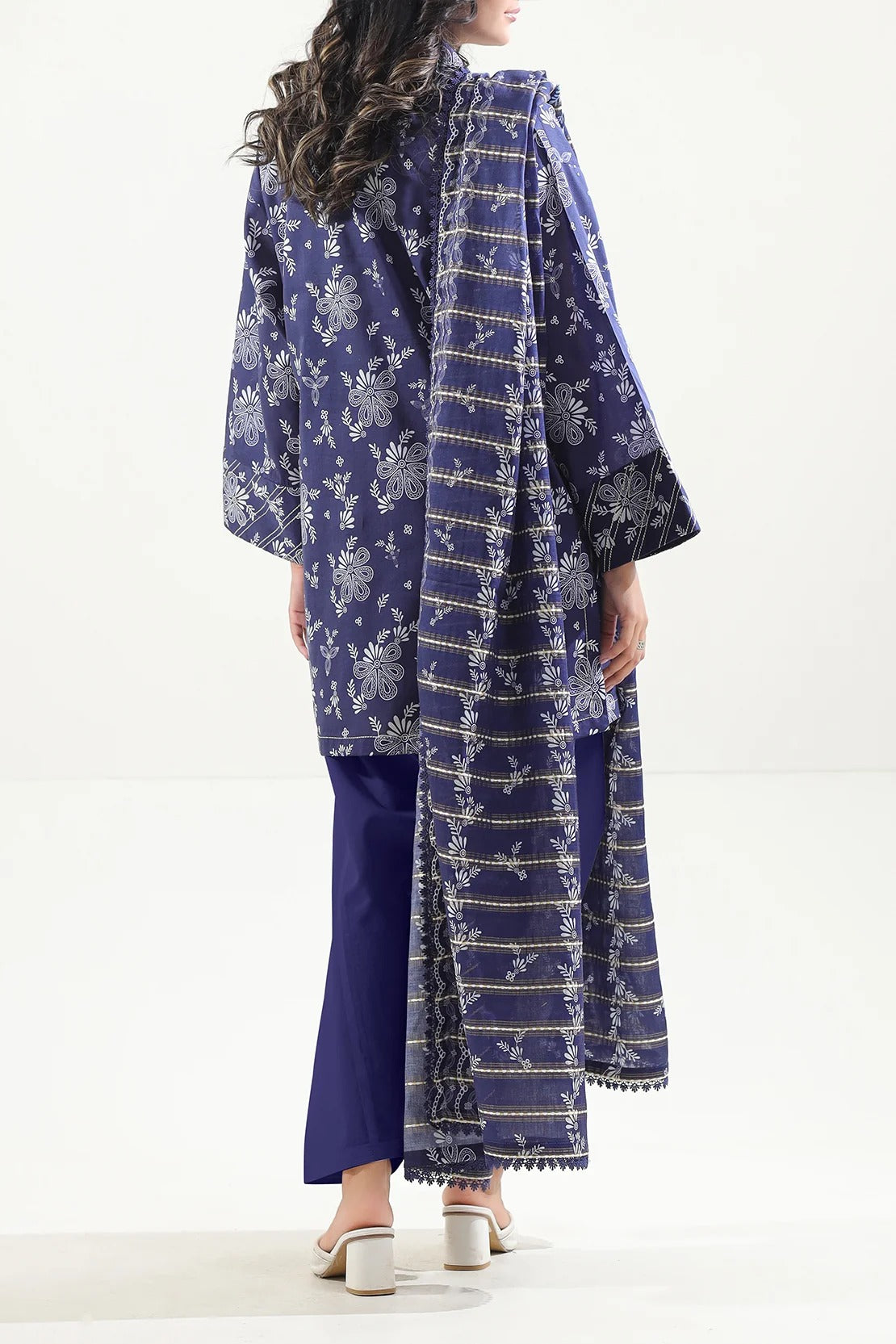 Saya Midnight Flora 3-Piece Printed Lawn Suit – Unstitched Summer Collection for Women | Stylo Choice