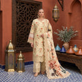 Malhaar Ivory Blossom 3-Piece Linen Suit – Unstitched Winter Collection Volume 01 | Stylo Choice