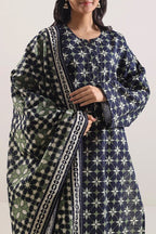 Saya Geometric Elegance 3-Piece Printed Lawn Suit – Unstitched Summer Collection | Stylo Choice