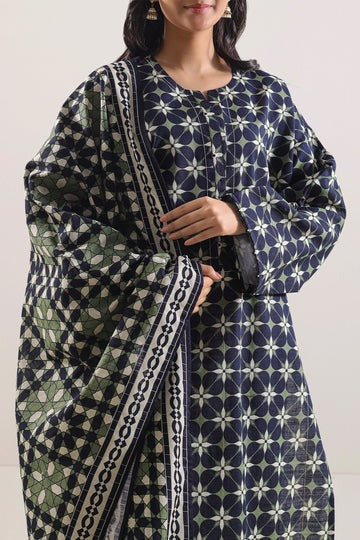 Saya Geometric Elegance 3-Piece Printed Lawn Suit – Unstitched Summer Collection | Stylo Choice