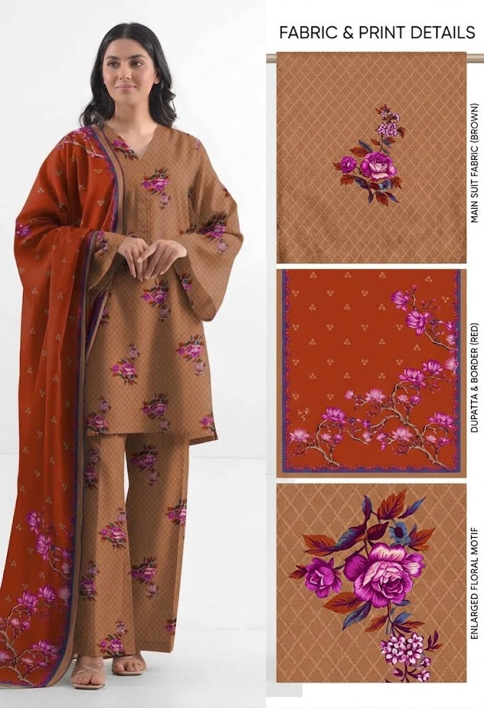 Saya Premium 3-Piece Printed Lawn Suit – Unstitched Summer Collection for Women | Stylo Choice