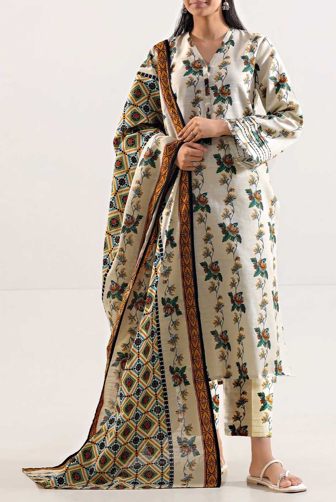 Saya Premium 3-Piece Printed Lawn Suit – Unstitched Summer Collection for Women