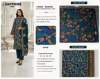 SAPPHIRE 3 Piece Printed Lawn Suit for Women – Premium Unstitched Summer Lawn Collection | Stylo Choice