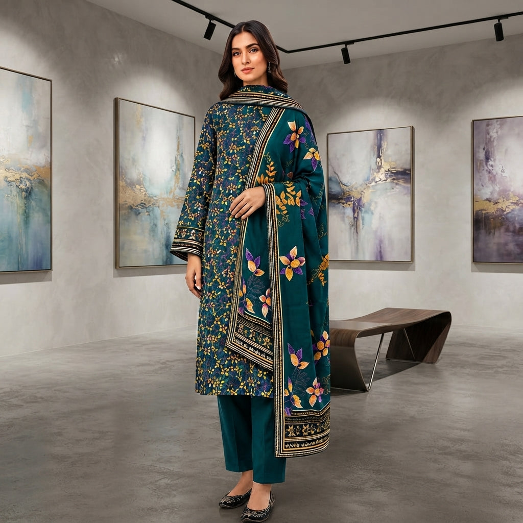 SAPPHIRE 3 Piece Printed Lawn Suit for Women – Premium Unstitched Summer Lawn Collection | Stylo Choice